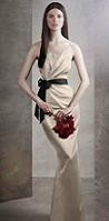       . (Draped Satin Dress with Grosgrain Sash.)