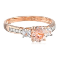 10k Rose Gold Morganite and Diamond Ring (0.05 cttw GH, Color, I1-I2 Clarity). (10k Rose Gold Morganite and Diamond Ring (0.05 cttw GH, Color, I1-I2 Clarity).)