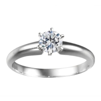 Sterling Silver Traditional Tiffany Style Solitaire set with Diamonds G-H I1 (0.33 ct. twt.). (Sterling Silver Traditional Tiffany Style Solitaire set with Diamonds G-H I1 (0.33 ct. twt.).)